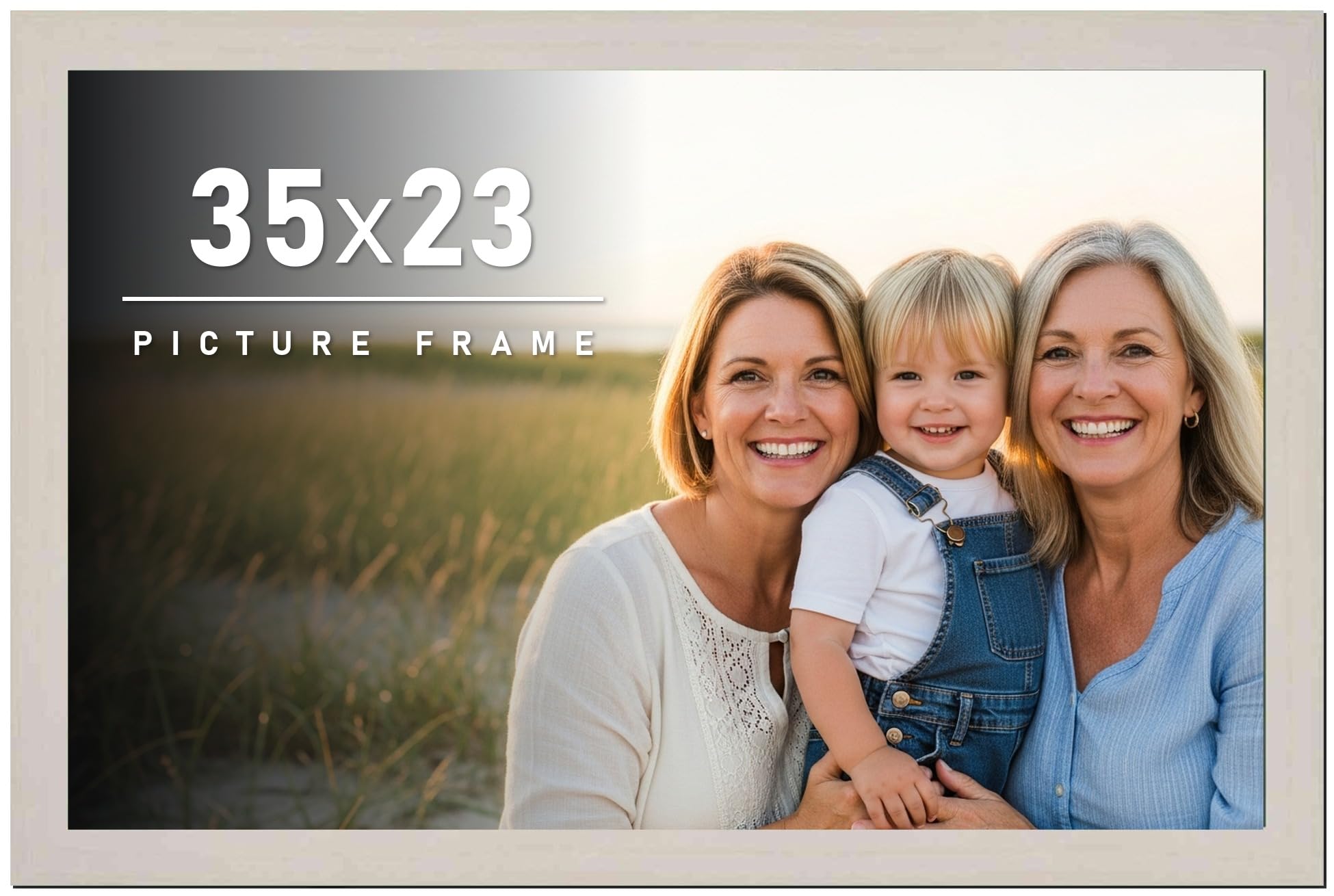 Amazon.com - CountryArtHouse 35x23 Frame White Wash Solid Wood