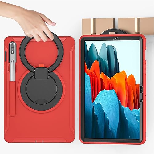 Vista 45 de ORIbox Defender - Funda para Samsung Galaxy Tab S8/Tab S7 de 11 pulgadas, protección contra caídas de cuerpo completo, parachoques 3 en 1 a prueba