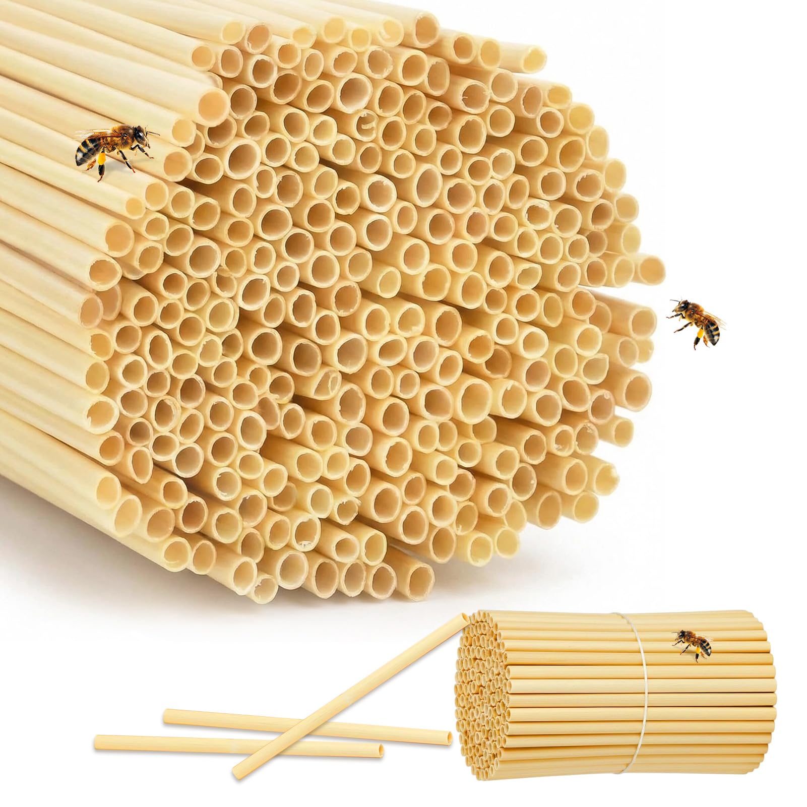 300 Piezas Tubos Nidos para Hotel de Insectos, 14-14.6 CM de Largo Diámetro 3-4 MM, Tubo para Nido de Abejas, Material Insectos Anidación para Hotel de Abejas, Casa de Abejas