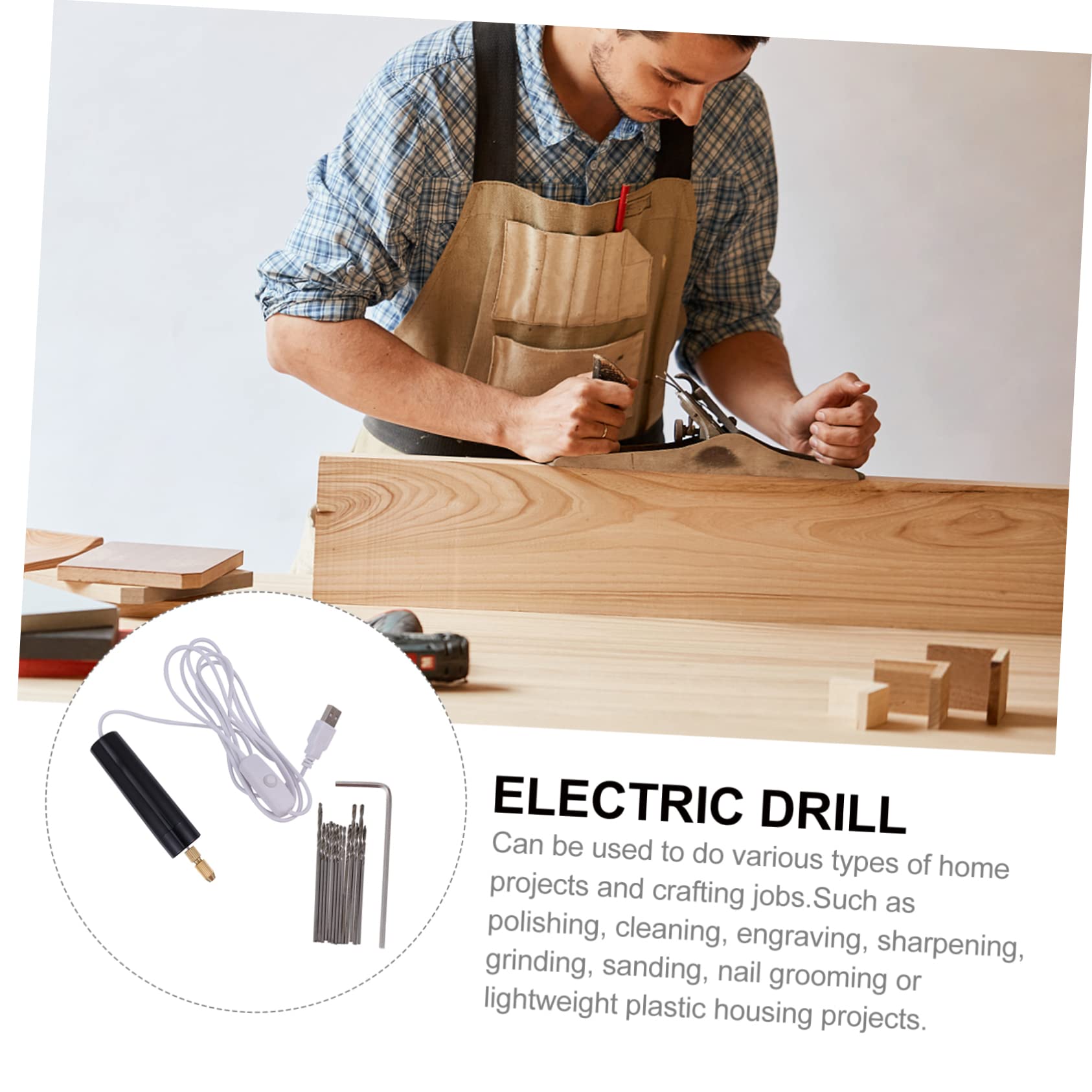 Balacoo 15 Pcs Mini Electric Drill Portable Charging Rotary Tool for Tile and Projects Ergonomic Design for Comfortable Use