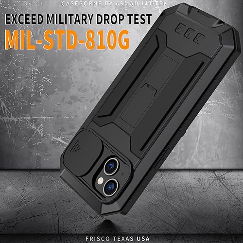 Miniatura 6 de Lunivop Funda de metal compatible con iPhone 14 Plus, protección de cámaras de alta resistencia, protección completa de 360 grados con protector de