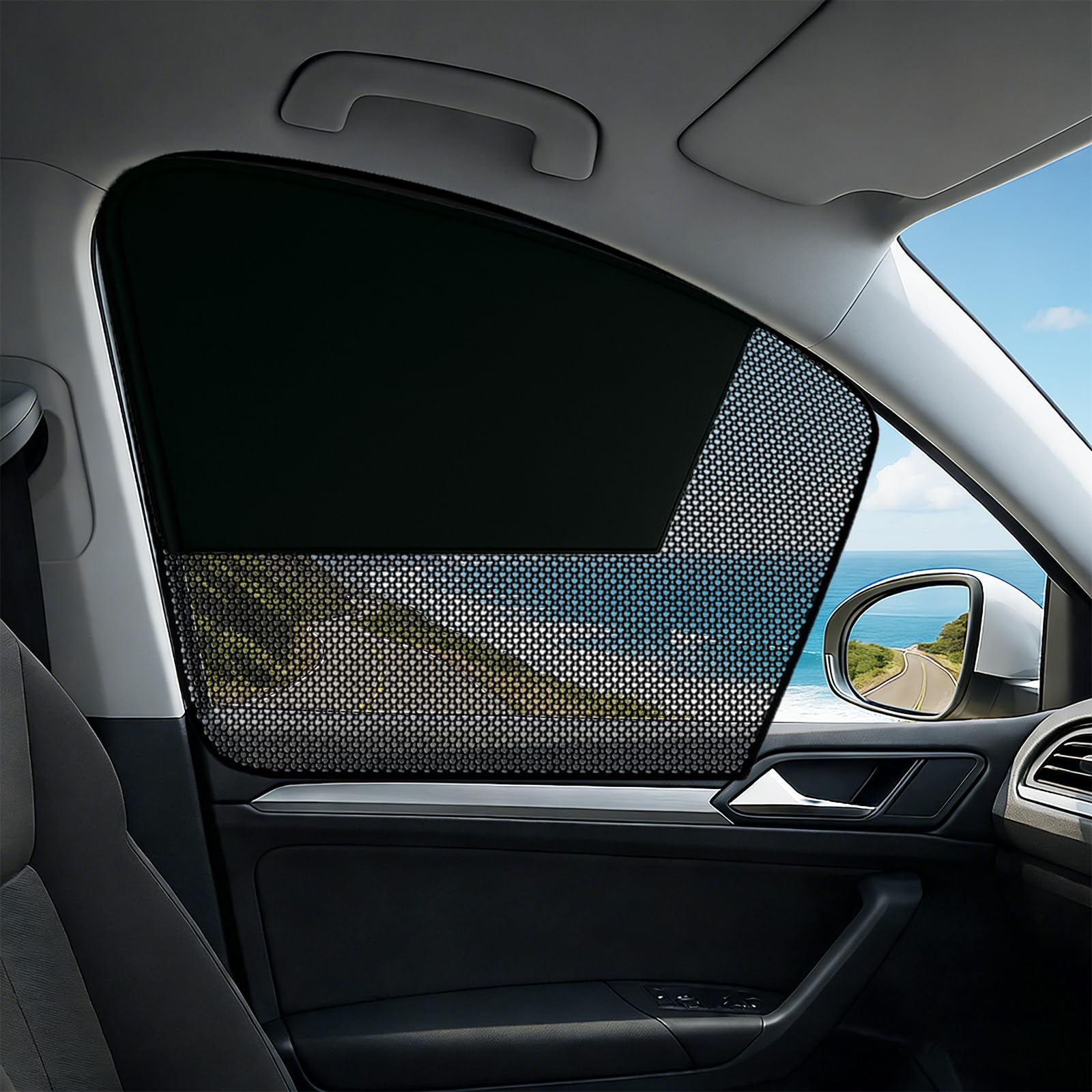 EZTIME Half Blackout & Half See-Through Car Shades