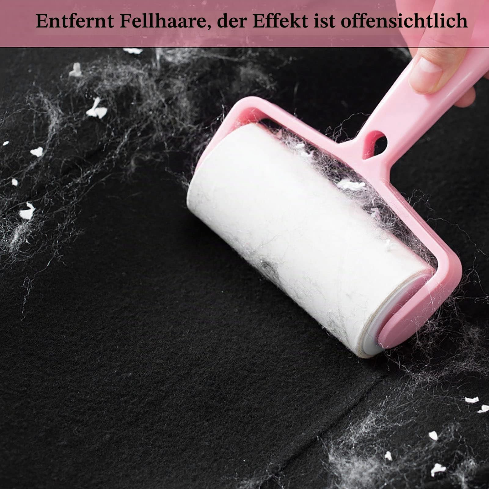 Fusselrollen für Tierhaare, Extra Stick Fusselentferner mit Abdeckung, Hunde/Katze Haarentfernung, 4 Nachfüllungen + 1 Roller, insgesamt 220 Blatt