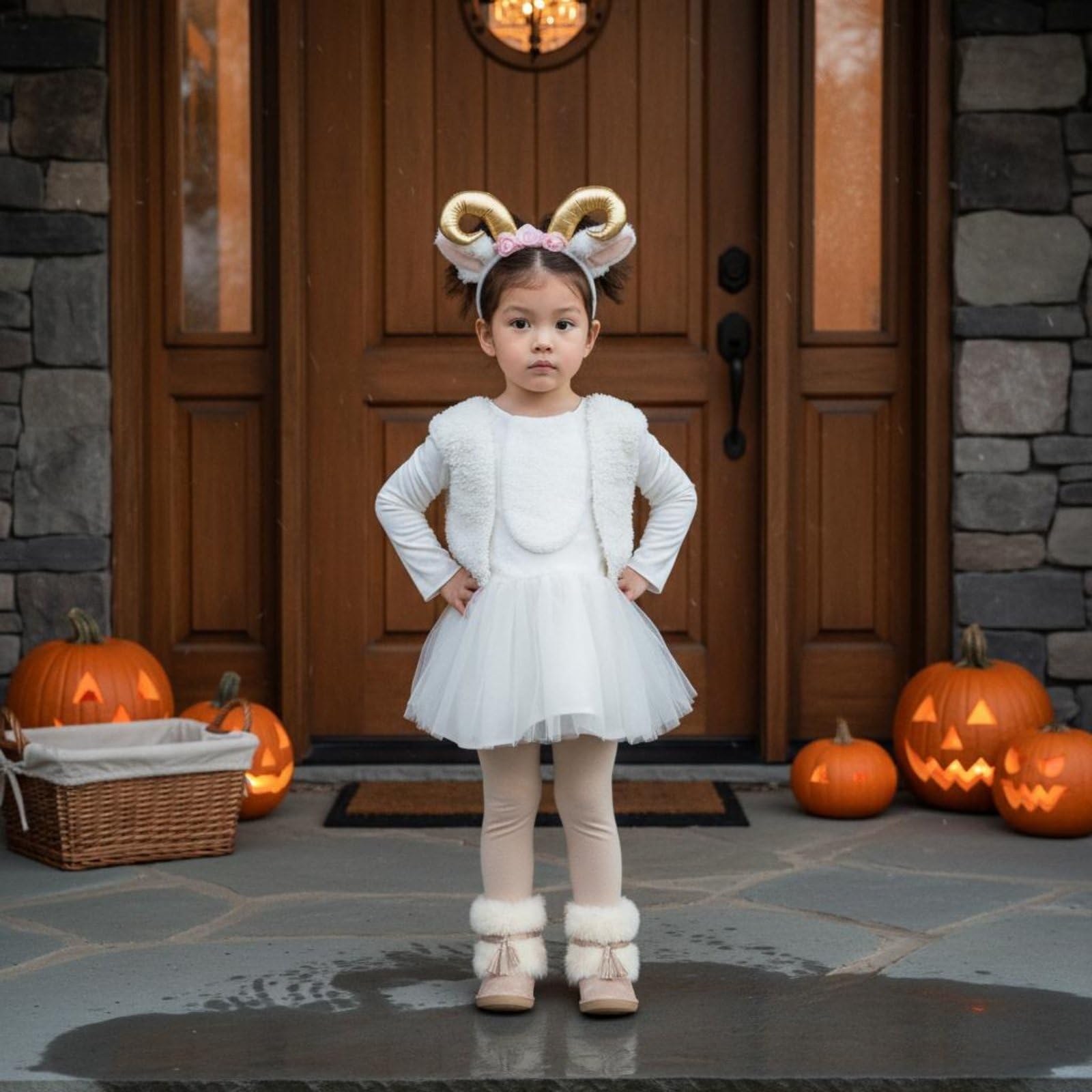 Disfraz de Oveja Niño Disfraz Infantil Traje Cordero Mono Animal Suave con Ajuste Poliéster Confortable Adecuado para Halloween Fiestas Temáticas, Xl, Oveja Hembra