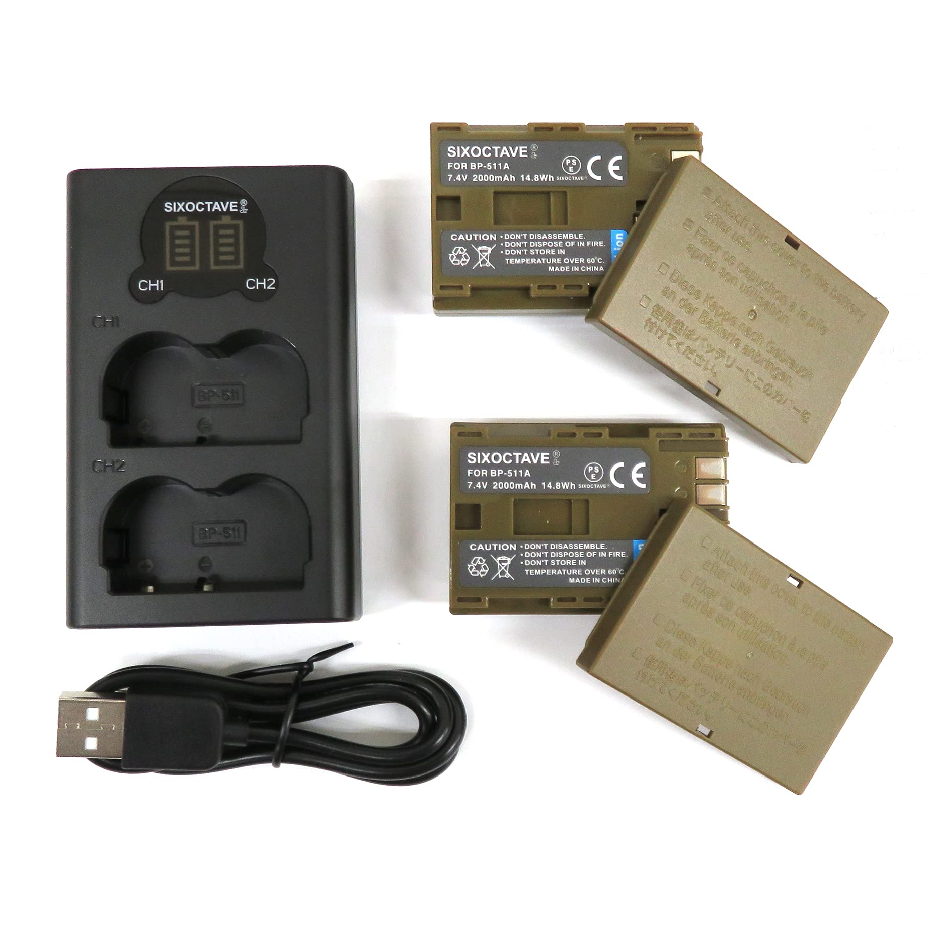 Amazon | SIXOCTAVE 互換バッテリー BP-511 BP-512 BP-511A BP