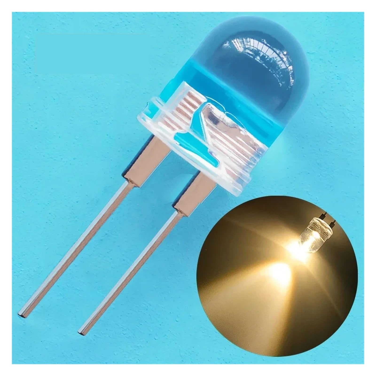 50-1000 pz 10mm rotondo rosso verde blu giallo bianco caldo diodi emettitori di luce chip LED lampada tallone 0.5 W 2.0-3.6 V luce decorativa(10mm Round Warm,1000PCS)