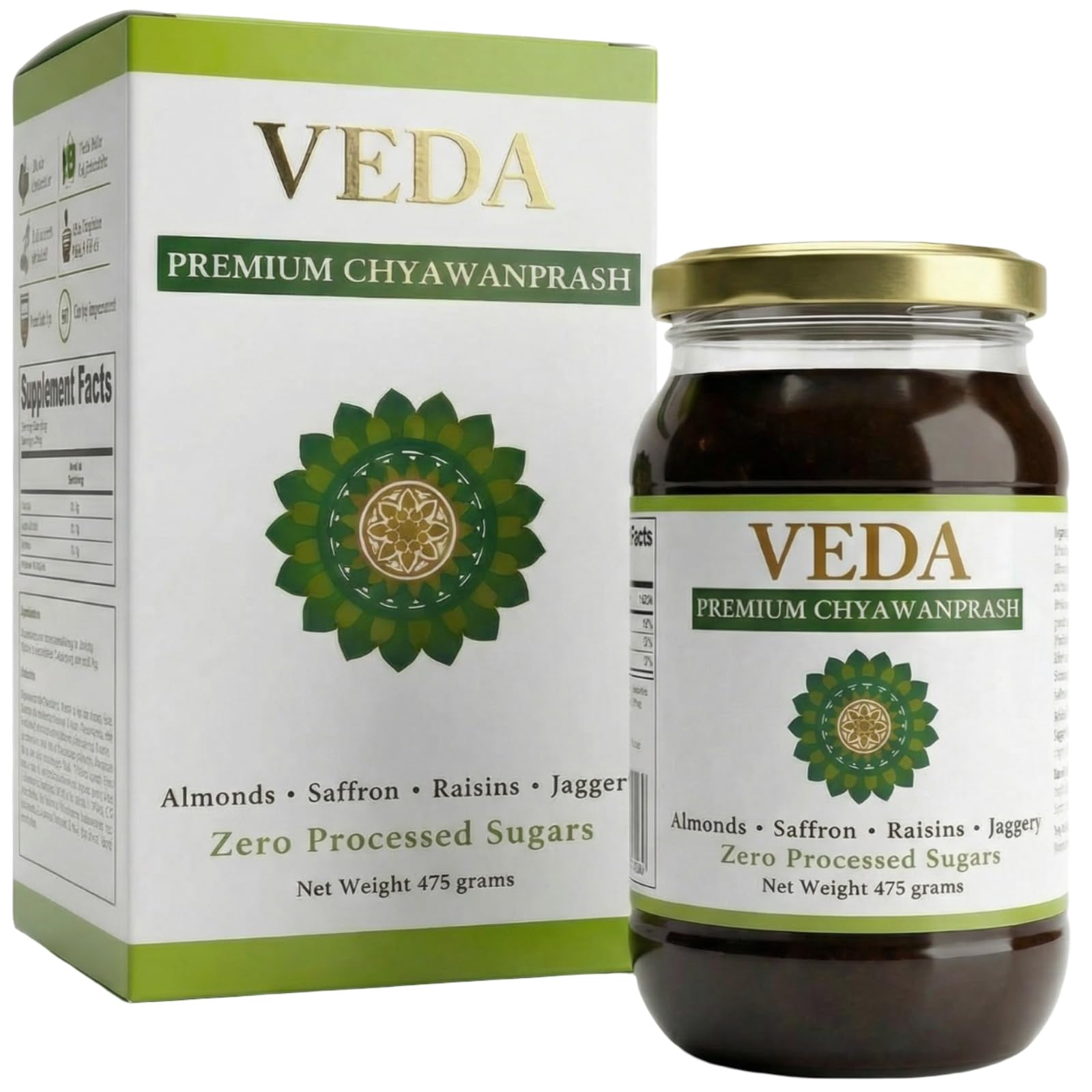 Premium Chyawanprash - Jaggery Based Sugar Free Chyawanprash | 475 Gms | Enriched with Almonds & Saffron