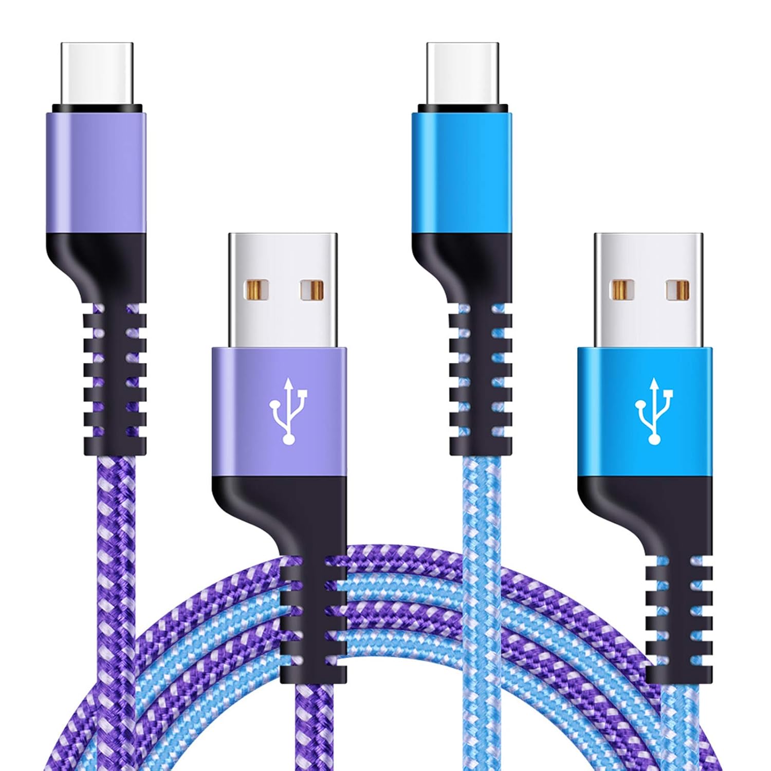 ANDHOT USB C Cable, 2Pack 6ft Braided Fast Charge Type C Charger Charging Cord for iPad Pro 12.9", iPad Pro 11", Samsung Galaxy S23 A53 A13 S22 S21 S20 Note 20 A11 A12 A32 A42 LG Stylo 4/5/6 G8 ThinQ