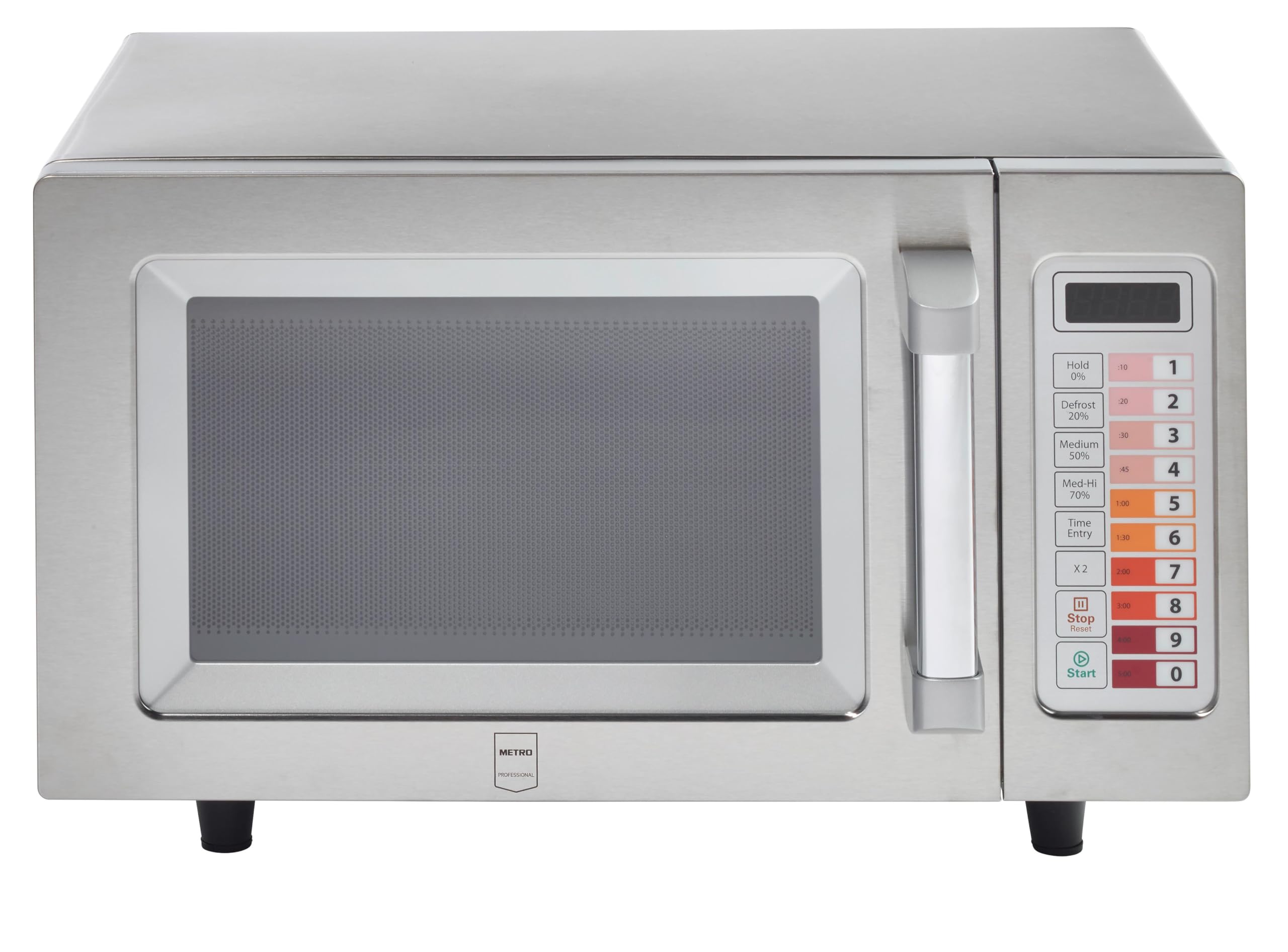 METRO Professional Micro-ondes GMW1125, Inox, 51.1 x 43.2 x 31.1 cm, 1000 W, 25 L, 100 Programmes, Minuterie 60 minutes, Commande tactile, Argenté