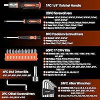 Vista 3 de Juego de 6 alicates y llaves + juego de destornilladores magnéticos de 126 piezas