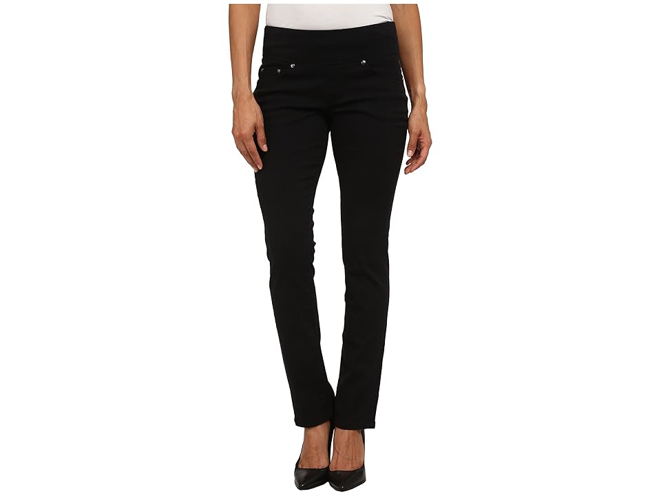 

Jag Jeans Petite Petite Peri Pull On Straight Twill Pants (Black) Women's Casual Pants