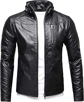 【Anoetic】ANC FAUX LEATHER JACKET AKS Mode Motorcycle Faux Leather Jacket - Black Faux Leather