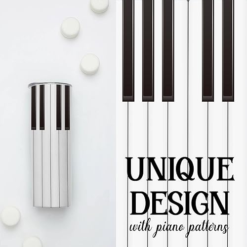 Miniatura 2 de Onebttl Regalos de piano para mujeres, hombres y amantes del piano, llave de piano negra, vaso aislado de acero inoxidable de 20 onzas  20.0 fl oz