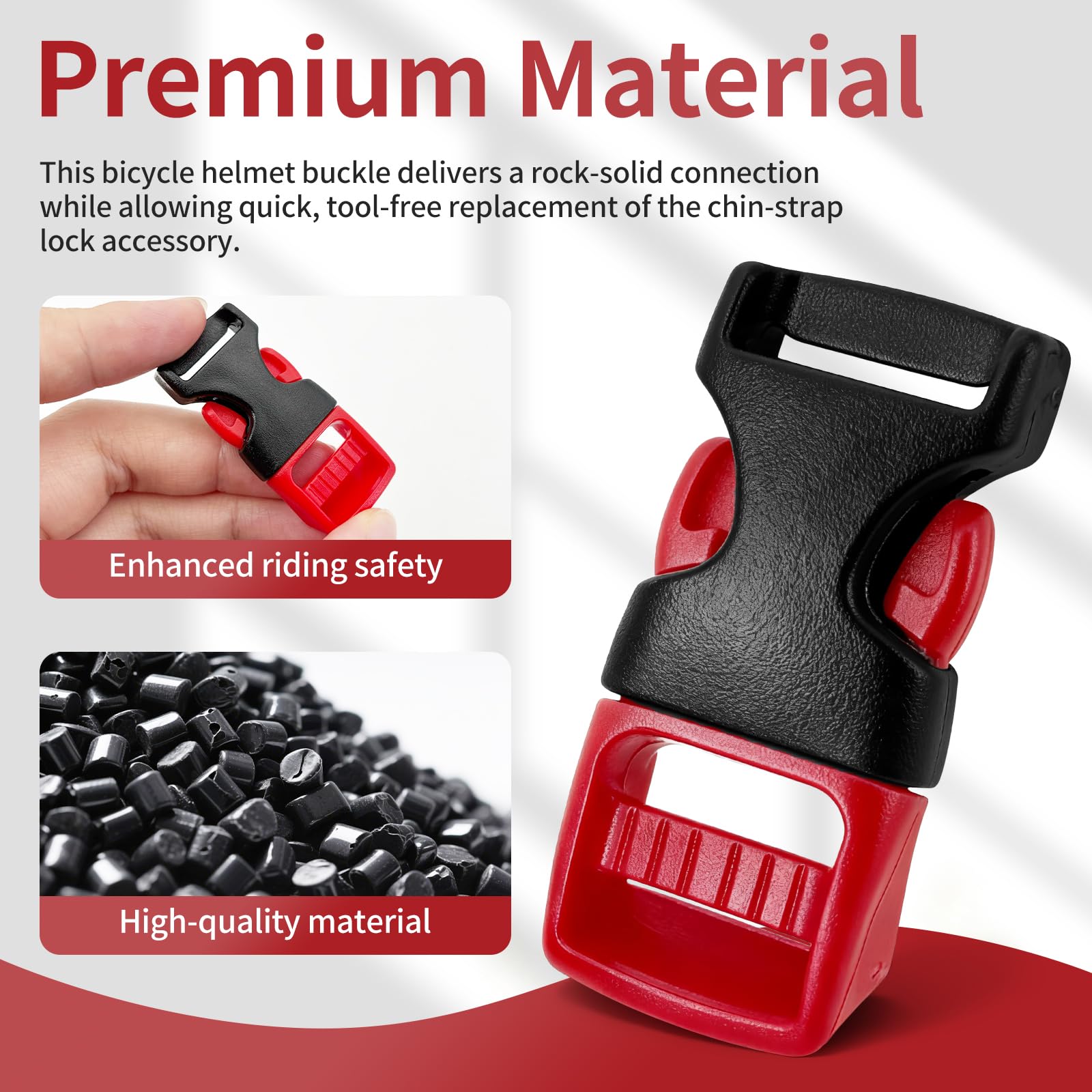 Helm Verschluss Fahrradhelm Verschluss Motorradhelm Schnellverschluss - Helmkinnclip, Helmschnalle Gurtschnalle für Steckschnalle Helm, Kinnverschluss mit Steckerschloss, Ersatzteil Helmersatzteil - 4