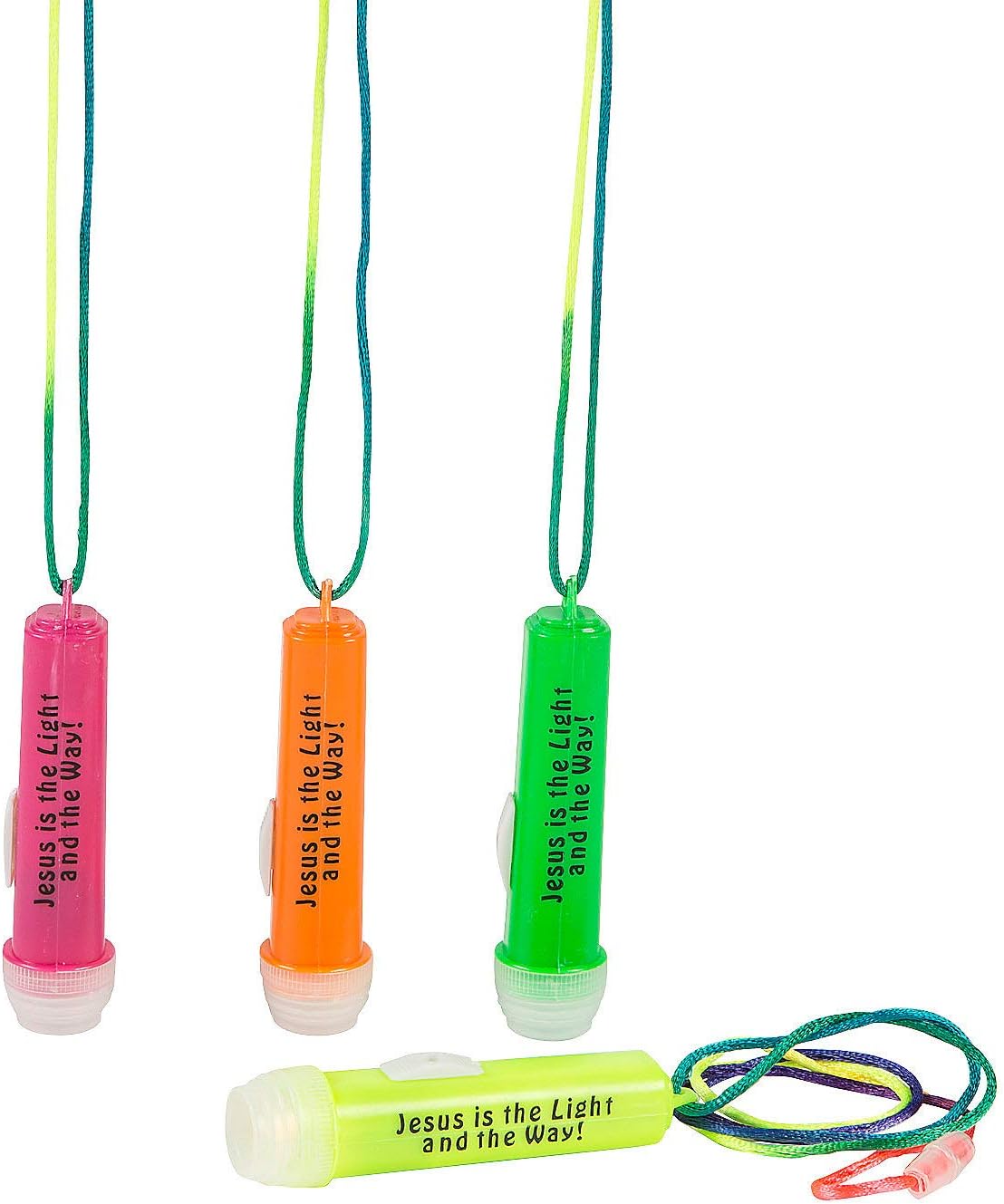 Fun Express Jesus is The Light Flashlight On A Rope Set - Christian Religious Supplies for Gifts Events Church Gatherings - Perfect for Faith-Inspired Celebrations Outreach & Teaching - 12 Pieces