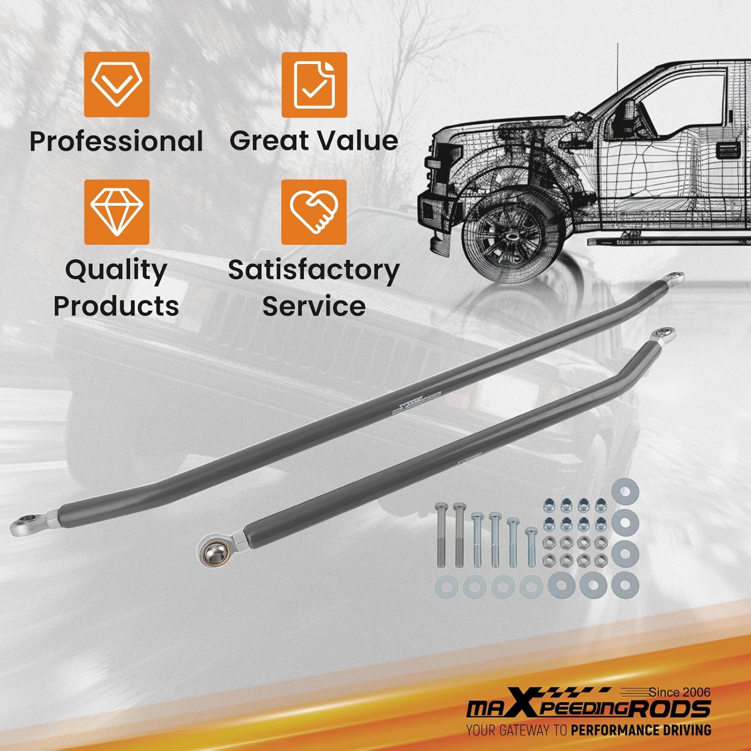 maXpeedingrods Crossover Steering Kit for Jeep Cherokee XJ Wrangler TJ LJ ZJ MJ, for 2.5" or More Lifted Suspension, Drag Link Tie Rod
