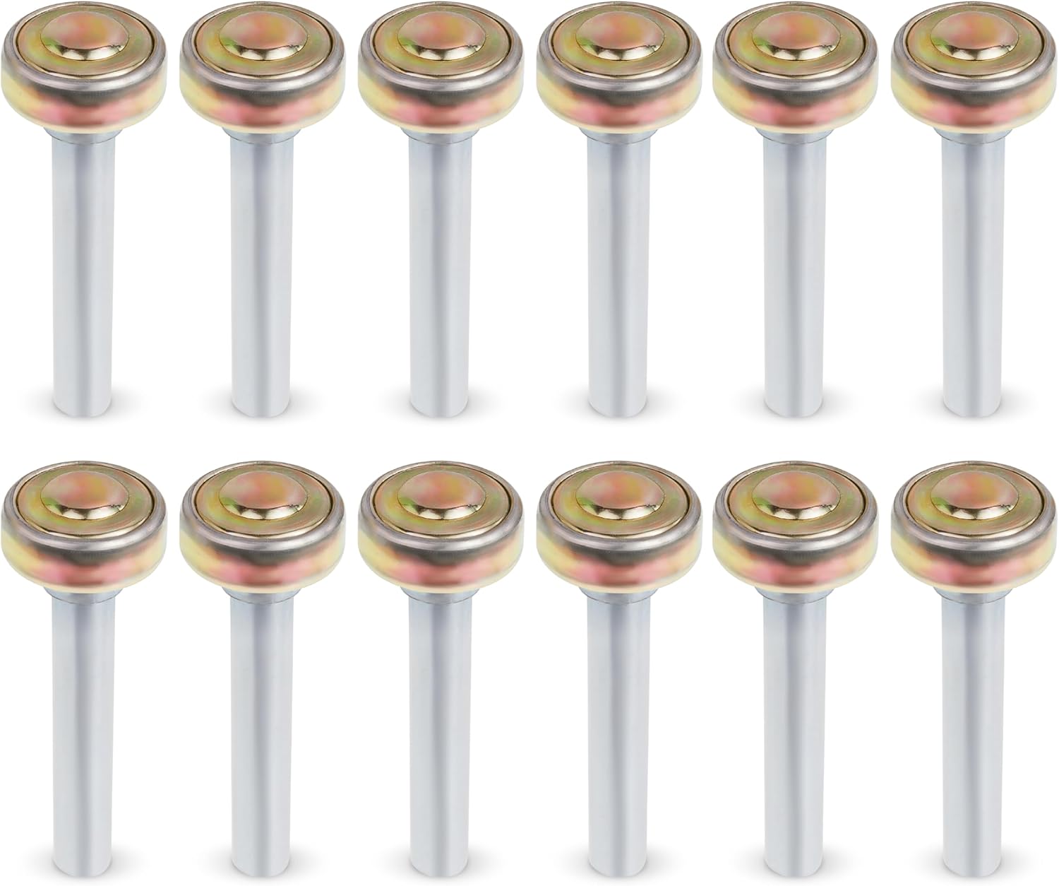 BlueStars 12 Pack Truck and Trailer Door Rollers Garage Door Rollers Hardware On Box Truck Rollup Door - Fit for 1" Track - 7/16'' Diameter x 2-3/4'' Long Rod