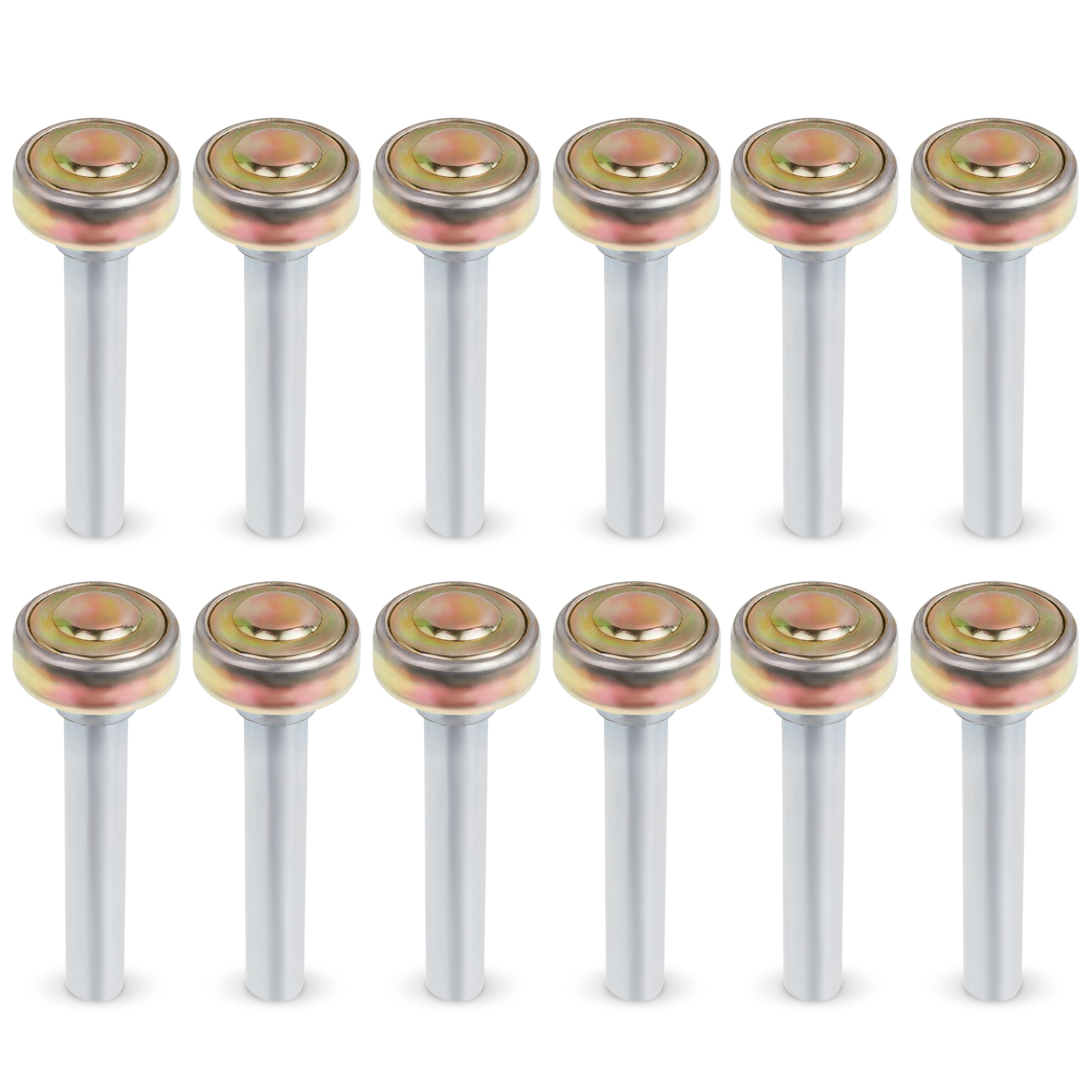 BlueStars 12 Pack Truck and Trailer Door Rollers Garage Door Rollers Hardware On Box Truck Rollup Door - Fit for 1" Track - 7/16'' Diameter x 2-3/4'' Long Rod