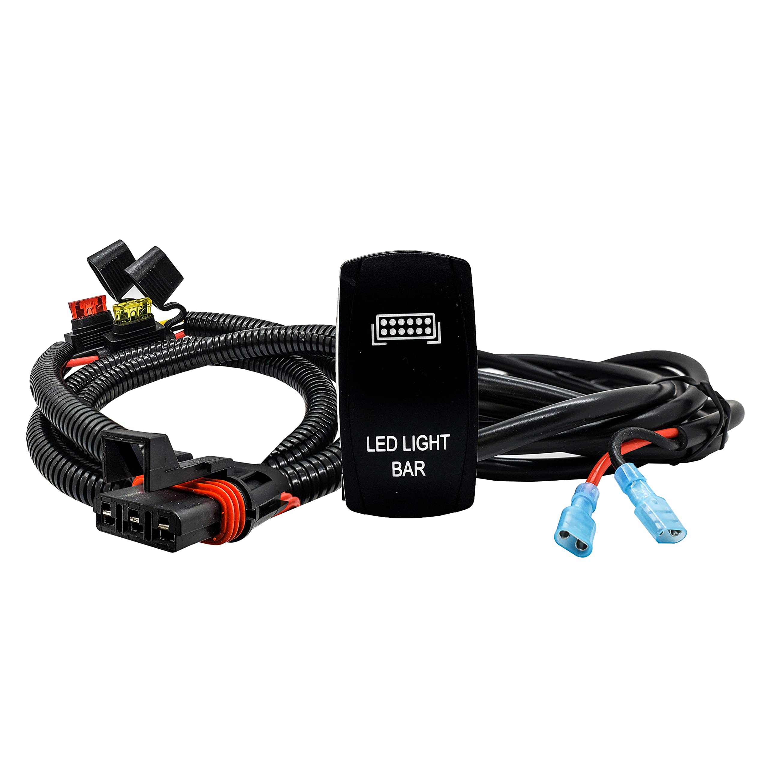 10ft. Power Bus Bar Plug Wire Harness Kit for LED Lights Compatible with Pulse Power Busbar Polaris RZR Pro Ranger Crew XP 2018-2025 (Light Bar)