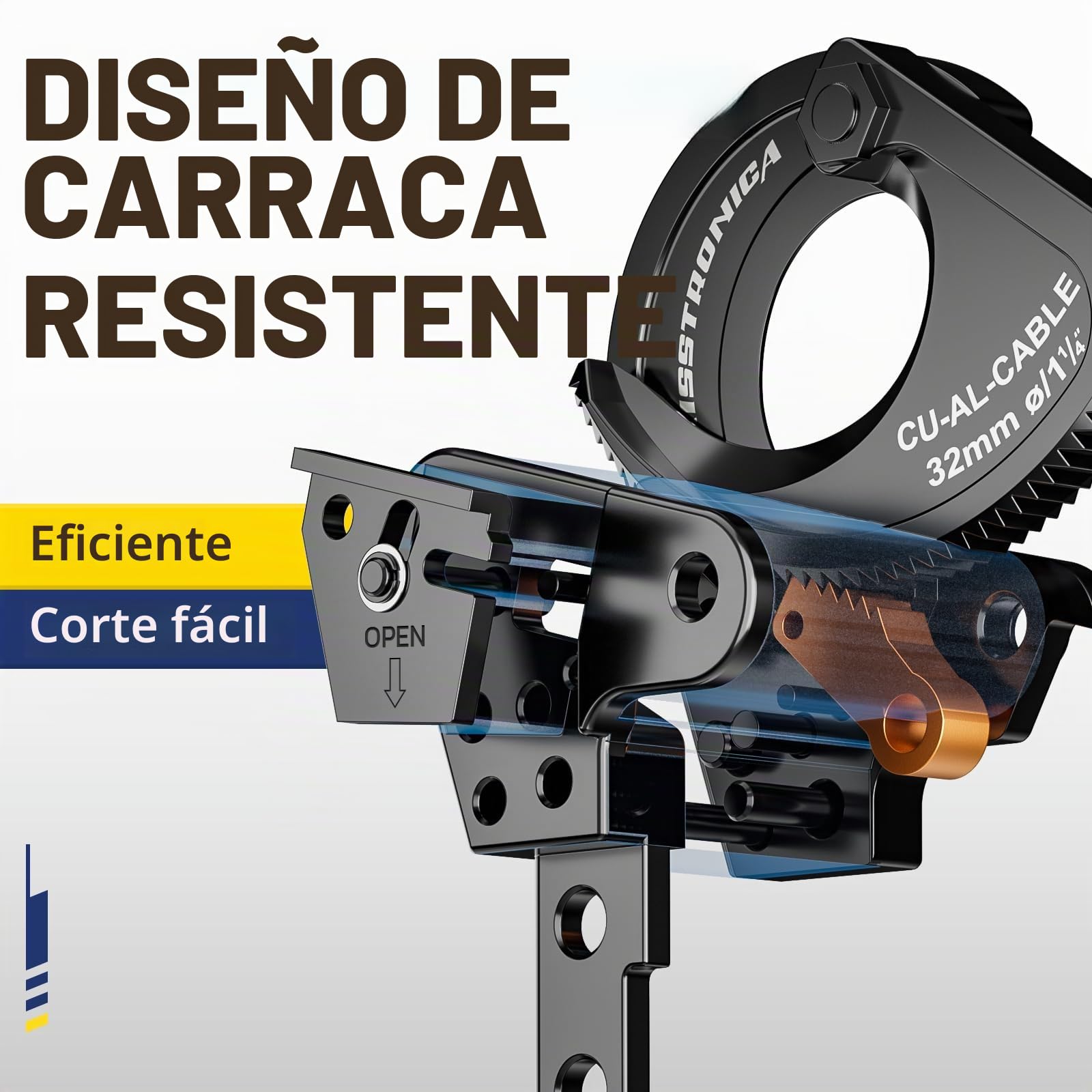 Haisstronica Cortadores de cables resistentes para aluminio y cobre hasta 500 Kcmil