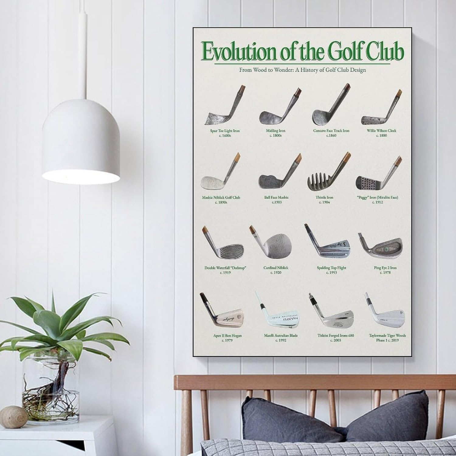 VSXLEOZ Vintage Evolution of Golf Clubs Poster Sports Game Room Golf Gift Canvas Wall Art Aesthetic Decorative Painting Living Roomstylestyle 16x24inch(40x60cm) - Image 5