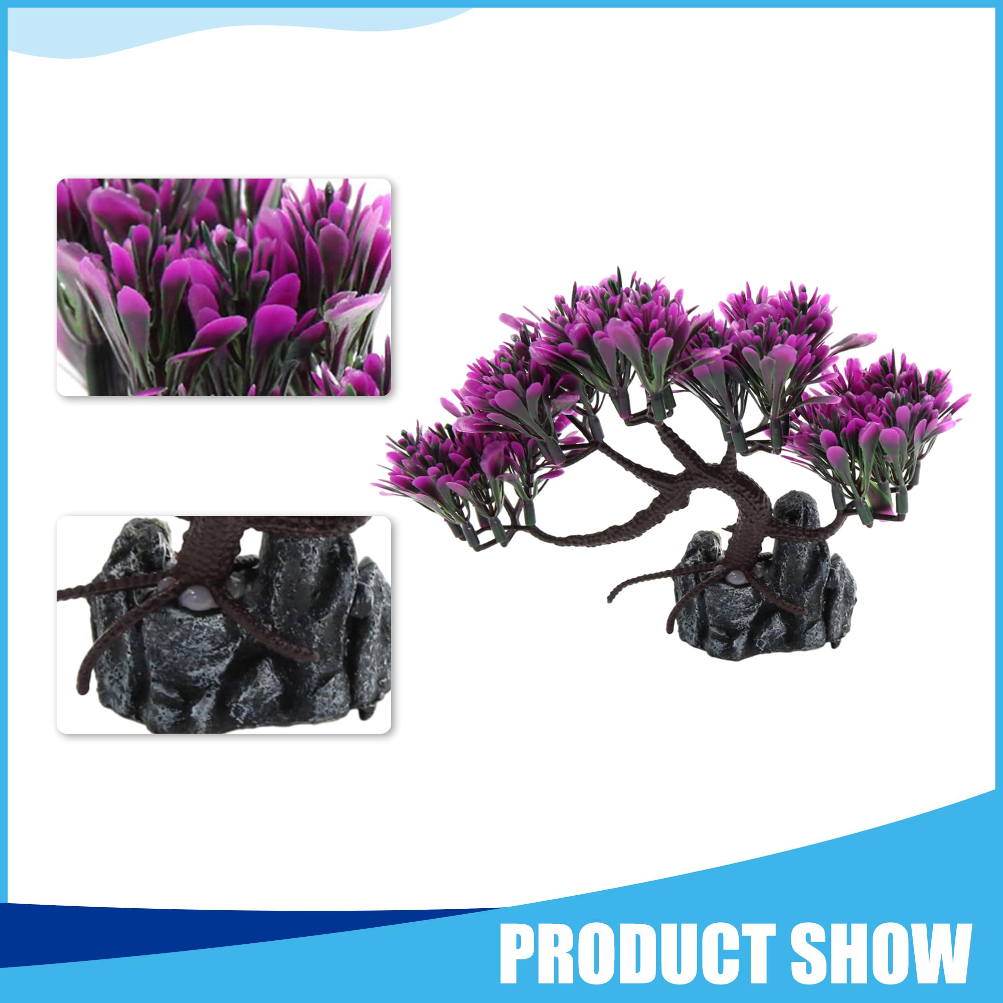 CAPASTEC Aquarium Decoration,Plastic Tree Rium Tank Landscape Decoration for Aquarium Fish Tank,5.1Inch(Purple)