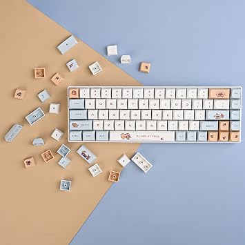 PBT Dye Sub Keycaps, 127 Key XDA Profile Key caps, Custom Keyboard Keycap 75 Percent, Cute Key Cap Set for Cherry MX Swithes Mechanical Keyboard (Otter)