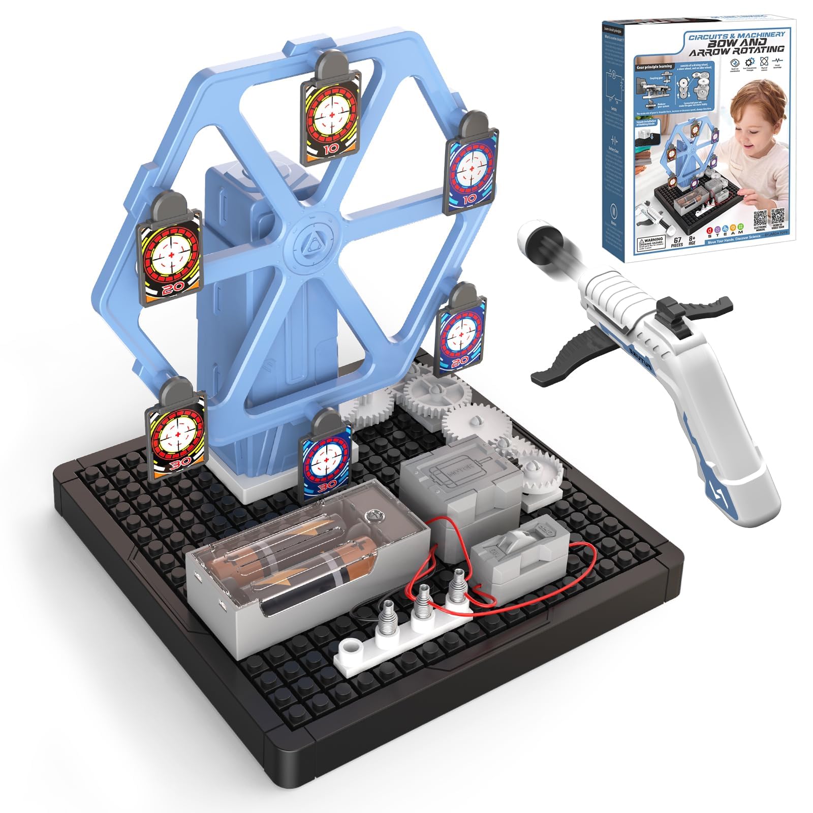 Arrow Rotating Circuit Kits Toys, Electrical STEM Science Kit for 8 9 10 11 12 Years Old Boys Girls, Educational Science Circuit Blocks Electronic Blocks DIY Gifts Toys | Educational Learning Kits