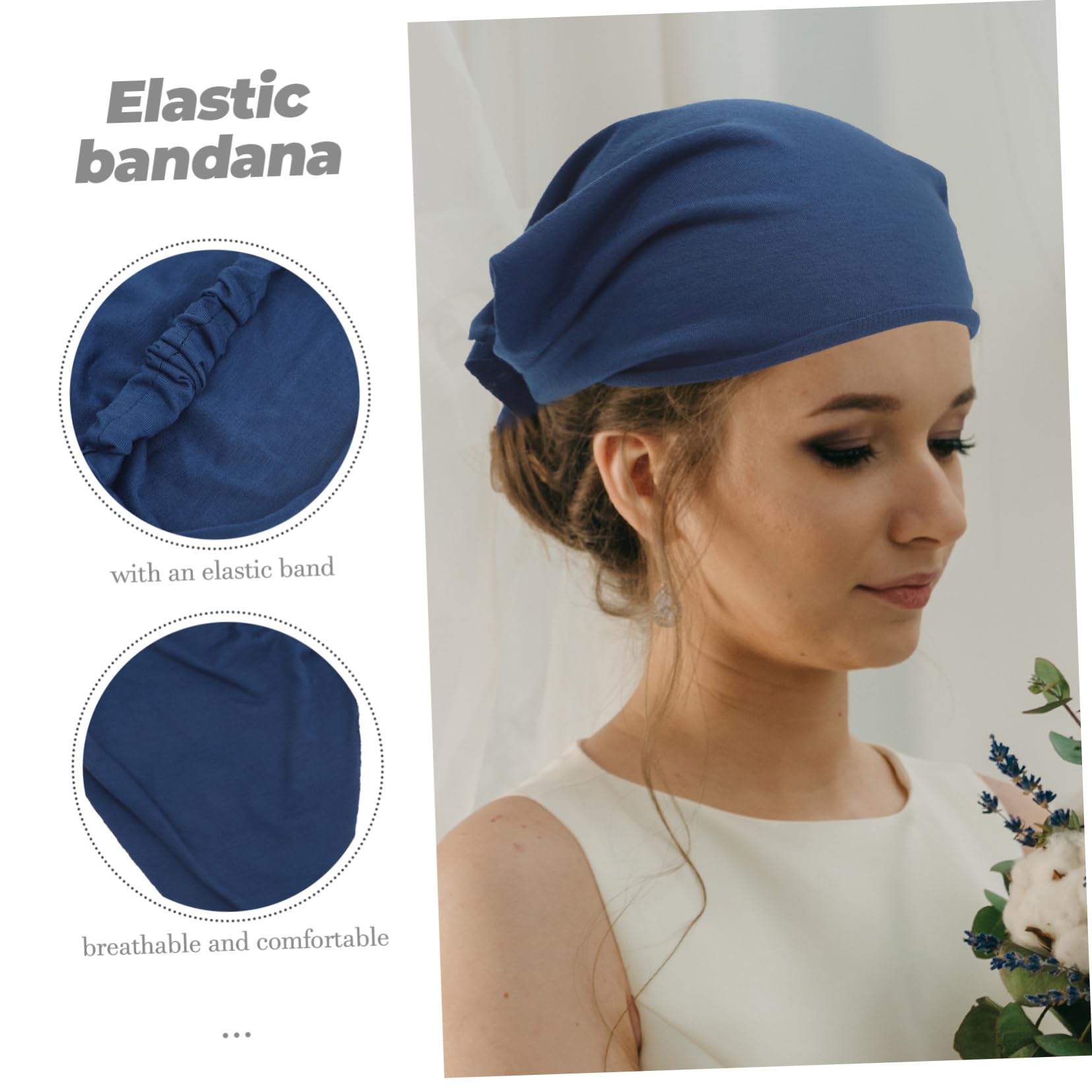 Bandanas pour Cheveux Femmes 6 Pièces, Foulard Triangulaire Élastique
