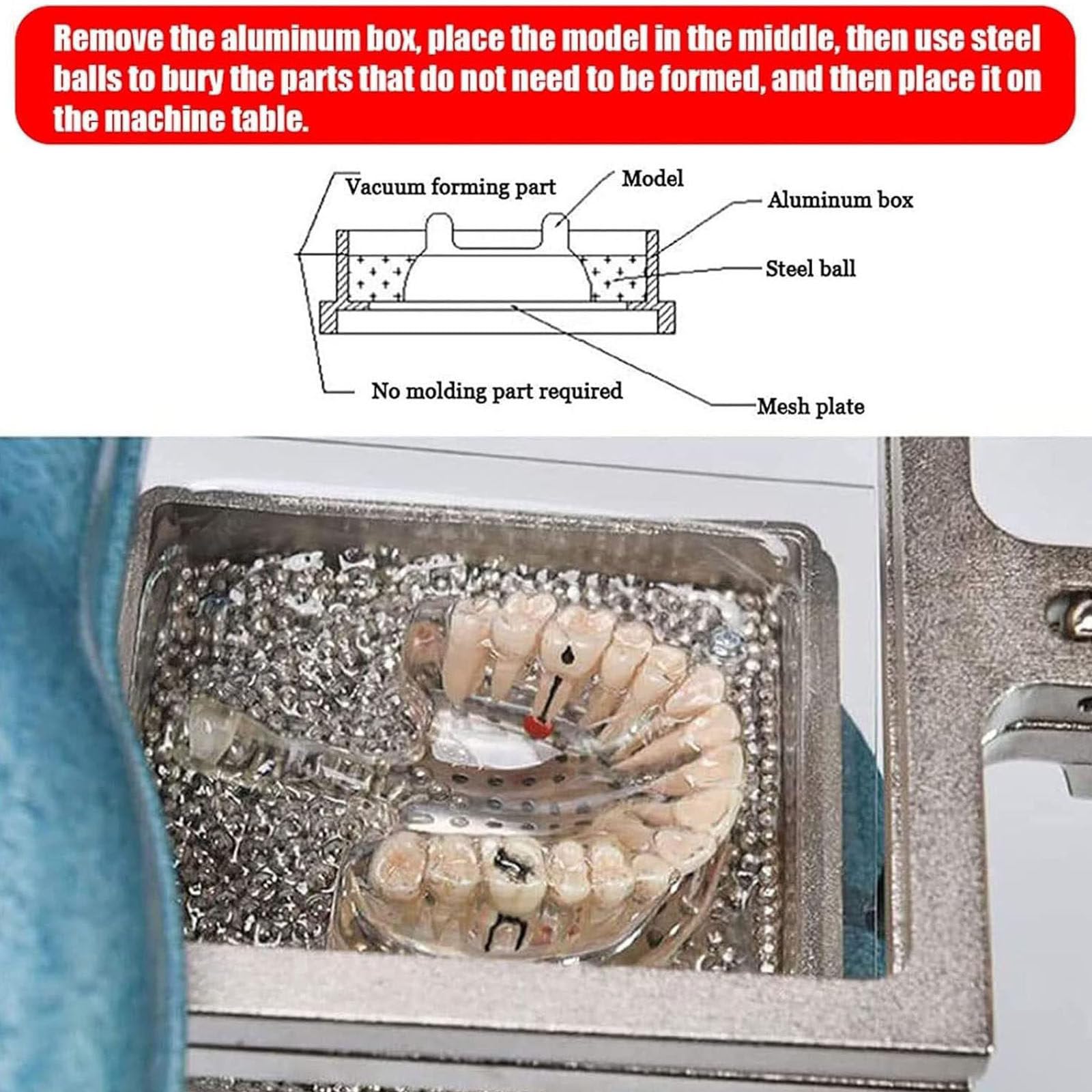 1000 W Dental-Vakuumformmaschine, Former-Former, Laborausrüstung für Wärmethermoformung, Hochleistungs-Former für einstellbares Material, DIY-Zahnersatz-Kit,220V