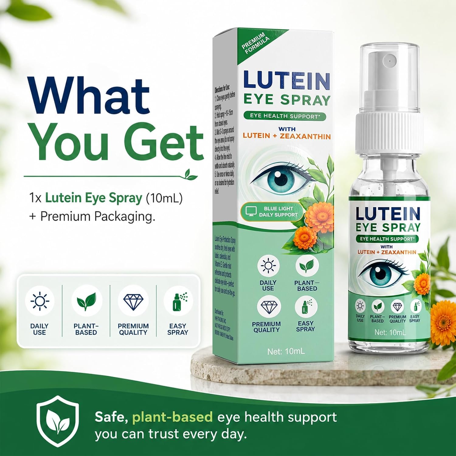 Lutein Eye Spray - Ultra-Fine Hydrating Mist with Marigold and Vitamin E