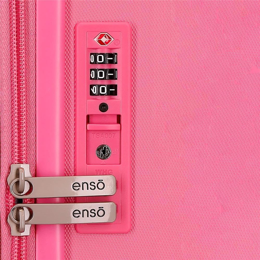 Enso Annie, Maleta de Cabina, Equipaje, Interior con Dos Compartimentos, Fabricada en ABS Material Resistente y Ligero, 4 Ruedas giratorias Cierre de combinación Lateral, De Joumma Bags