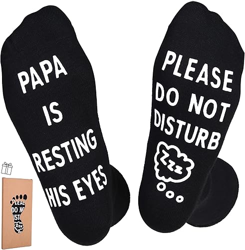 ZXGXLAW Regalos de cumpleaños para papá, hombres, marido, abuelo, mujeres, idea para el día del padre, Navidad, no estoy durmiendo, calcetines