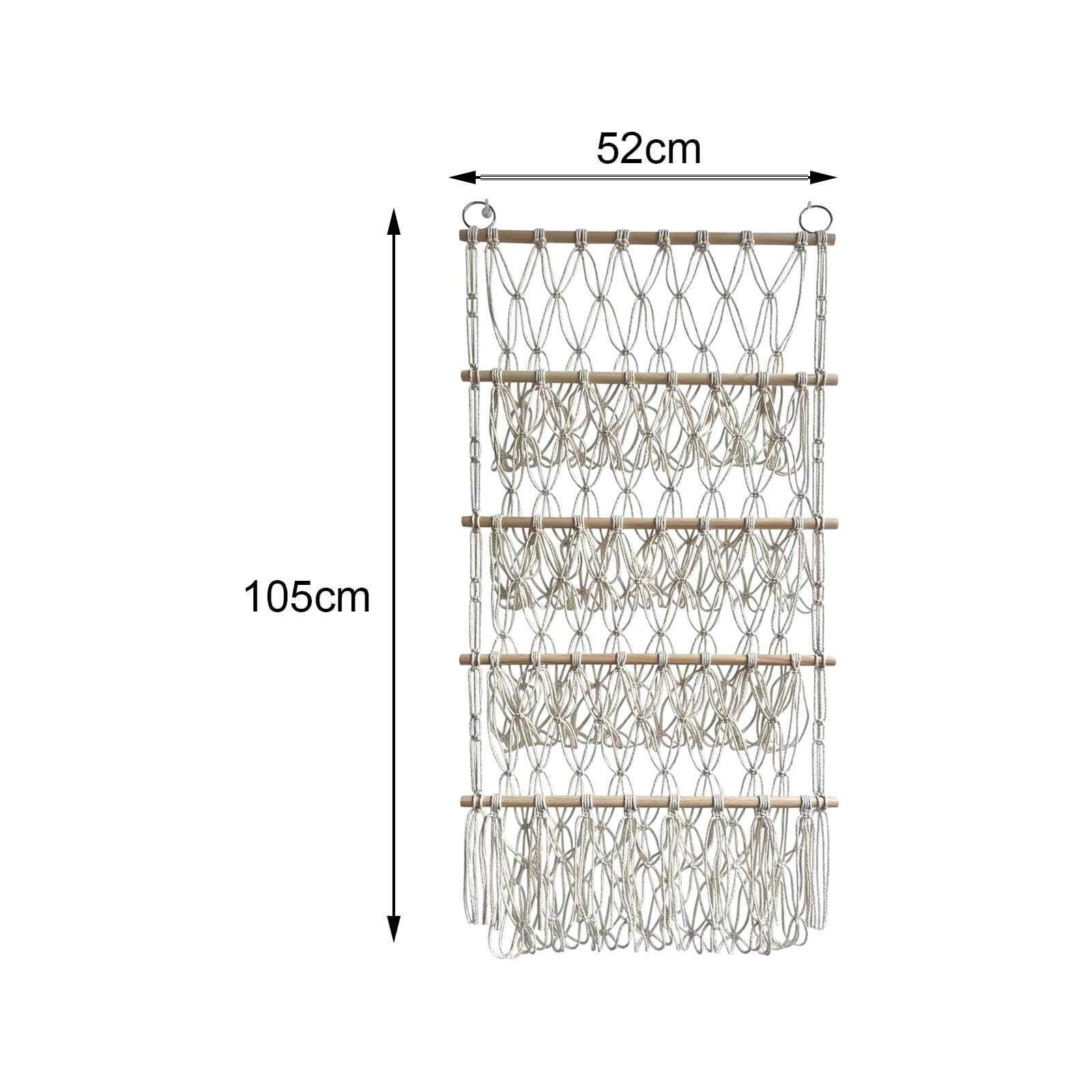 F Fityle Animal relleno red para juguetes hamaca colgante de pared organizador baño guardería niños almacenamiento de juguetes de peluche macramé bohemio para, beige