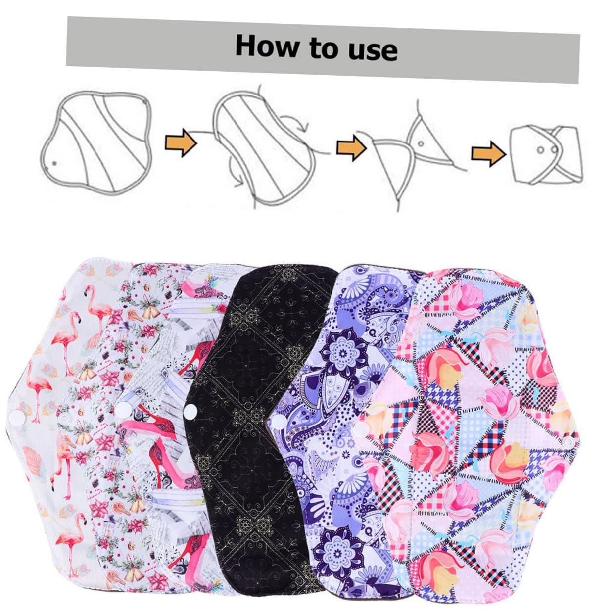 Pad-set 7-teilig Anthrazit Menstruationsservietten Auslaufsicher Stillunterlage Für Frauen Zufälliger Stil