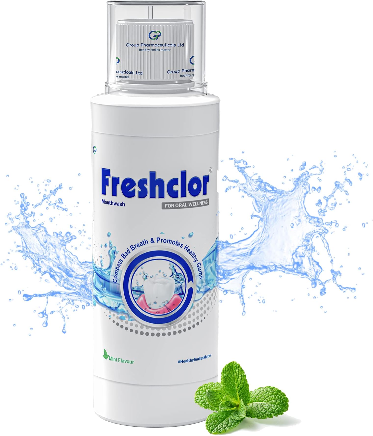 Freshclor Antimicrobial Alcohol-free Mouthwash | Bad Breath Remover | Fresh Mint Flavour Liquid Mouthwash for Oral Care | Vegan-friendly | (Pack of 1) 200ml bottle