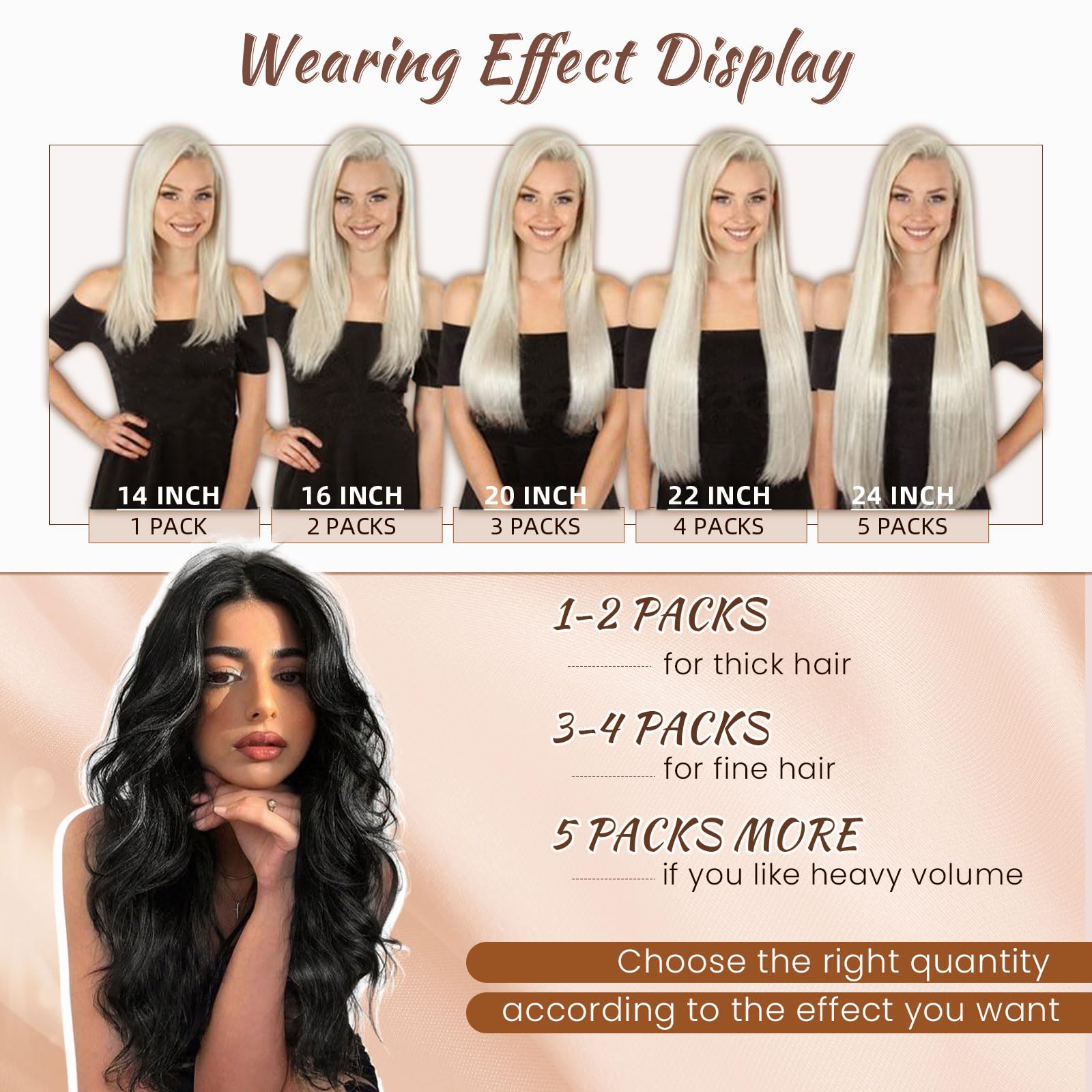 Hetto Tape in Hair Extensions Human Hair Brown 16 Inch, Invisible Tape Hair Extensions Real Human Hair Tape Ins Straight - Image 3