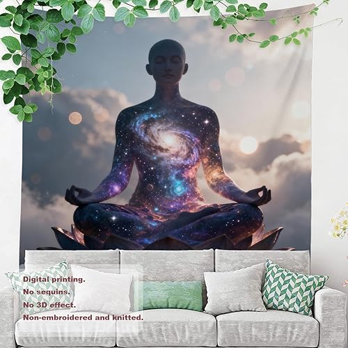 Miniatura 98 de Shrahala Tapiz de meditación, Buda Zen Happiness para colgar en la pared, tapiz grande psicodélico, tapiz decorativo para dormitorio, sala de estar