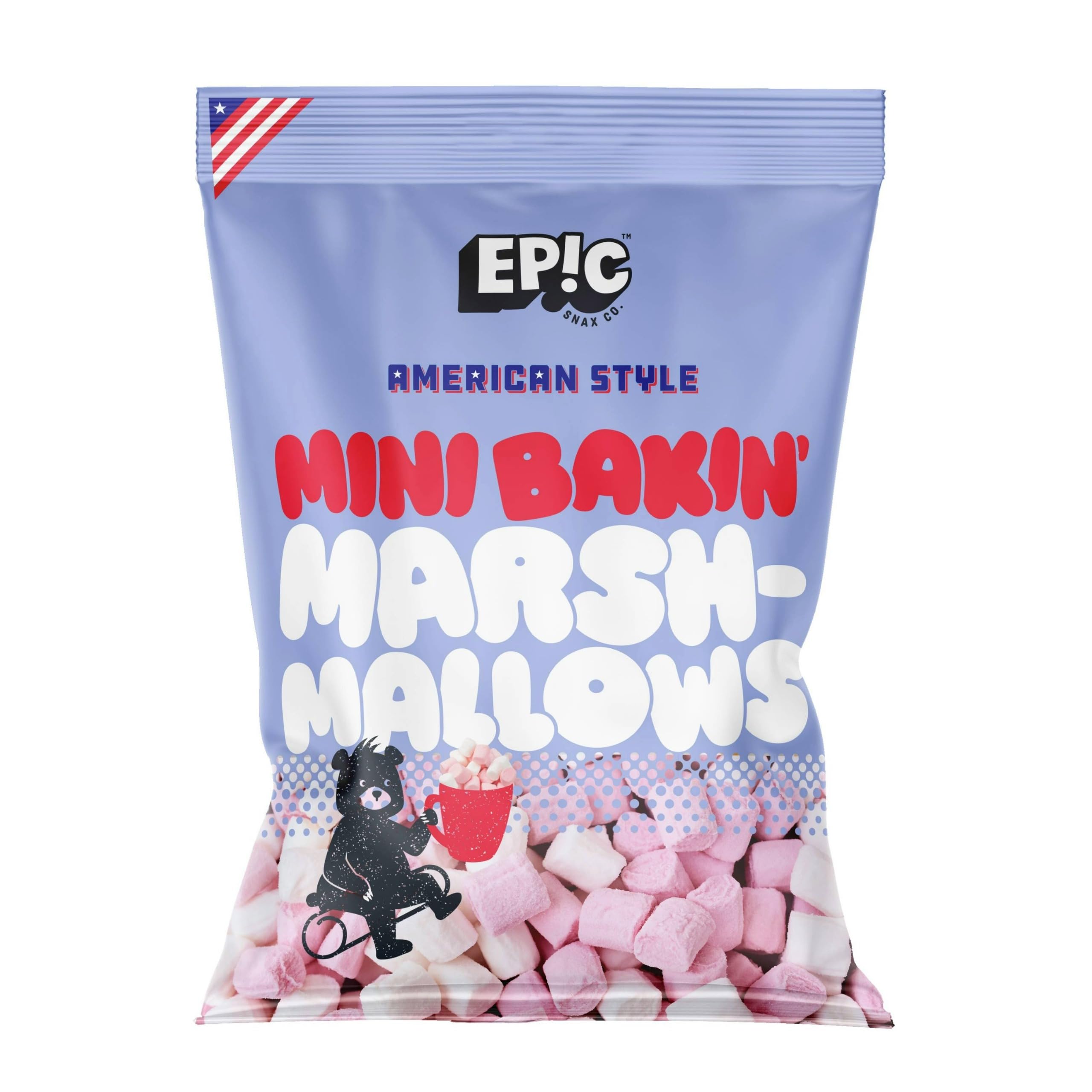 EPIC SNAX CO American Style Pink & White Mini Bakin’ Marshmallows Chunks Ideal For Baking & Hot Chocolate 150 g (Pack of 1)