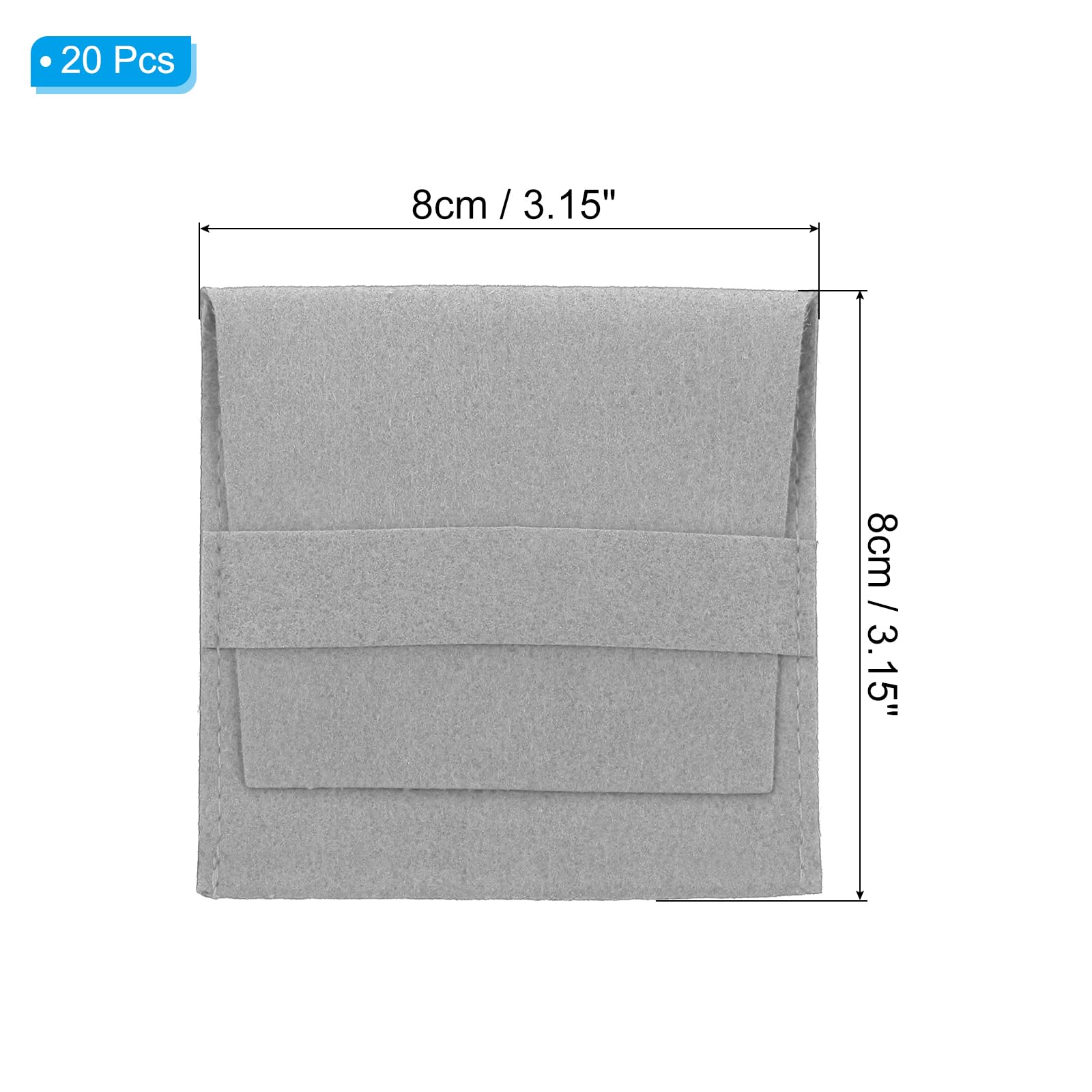 20 sztuk 8 x 8 cm miękkie woreczki na biżuterię z mikrofibry - przenośne przechowywanie naszyjników, bransoletek, kolczyków, zegarków, pierścionków i broszek, jasnozielone i szare