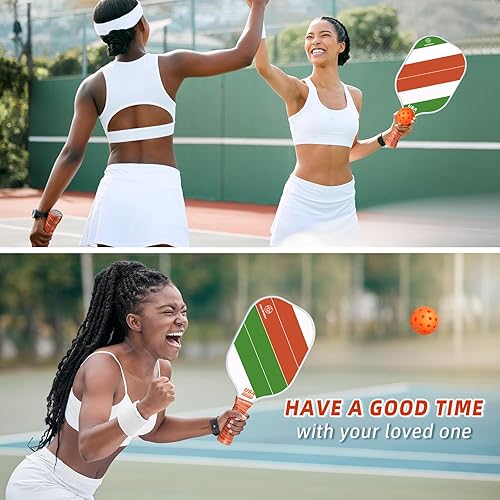 Miniatura 6 de Mayboom Juego de 2 o 4 palas de pickleball aprobadas por USAPA con 4 bolas de pickleball y bolsa de transporte de pickleball, raquetas de fibra de