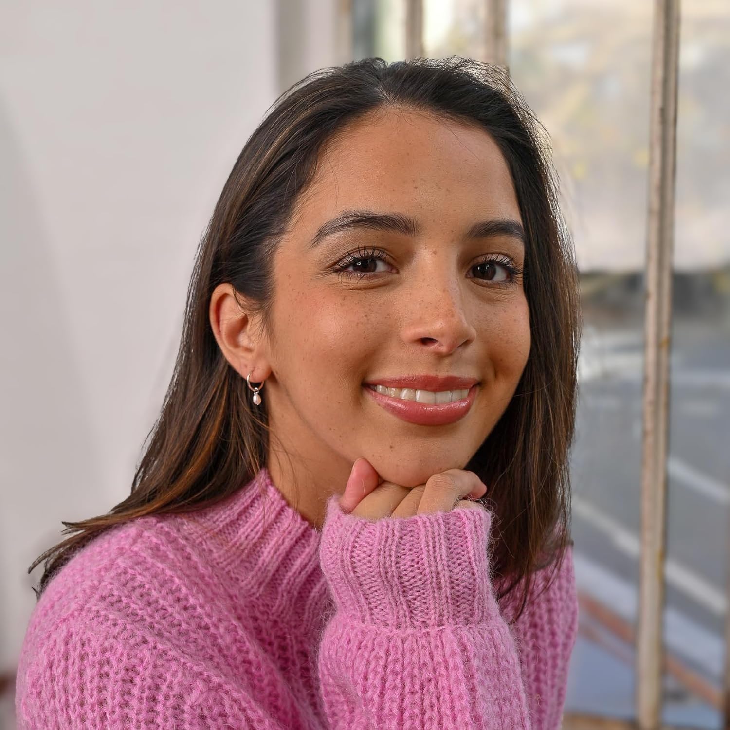 925 Solid Sterling Silver Faceted Sleeper Huggie Hoop Earrings For Women | Silver AAAA Quality Natural Freshwater Cultured Pearl Drop Dangle Charm Earring - Image 4