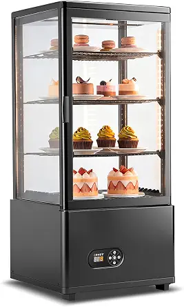 Tylza Countertop Display Fridge 2.7 Cu.Ft Double Glass Door