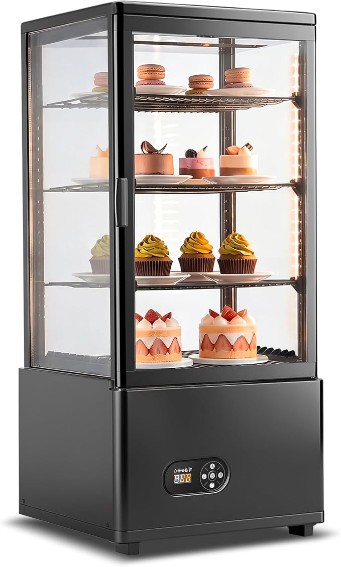 Tylza Countertop Display Fridge 2.7 Cu.Ft Double Glass Door