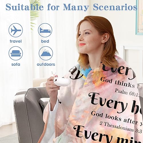 Miniatura 6 de Regalos cristianos para mujeres, regalos religiosos de 50 x 60 pulgadas, manta con pensamientos inspiradores y oraciones, manta religiosa, regalos