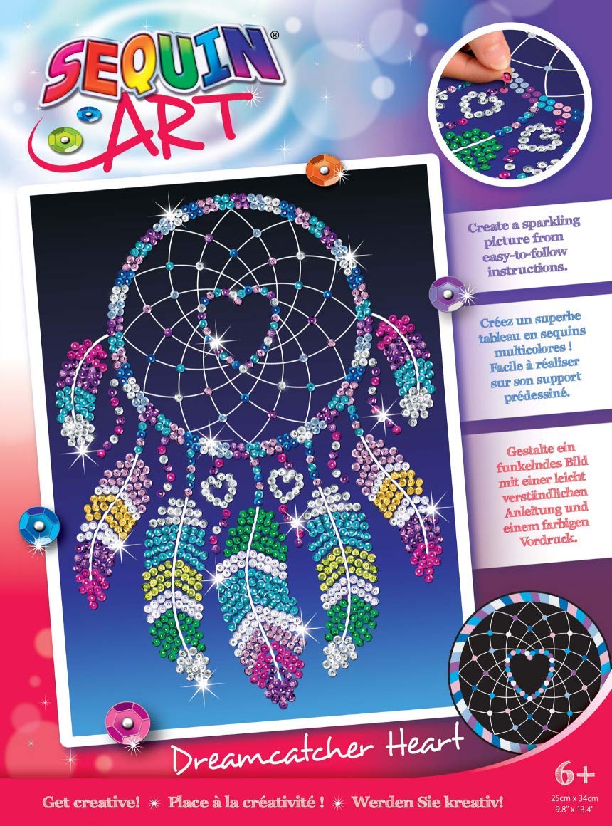 Sequin Art Red Dreamcatcher Heart Arts and Crafts Kits, Multicolor, (61620)