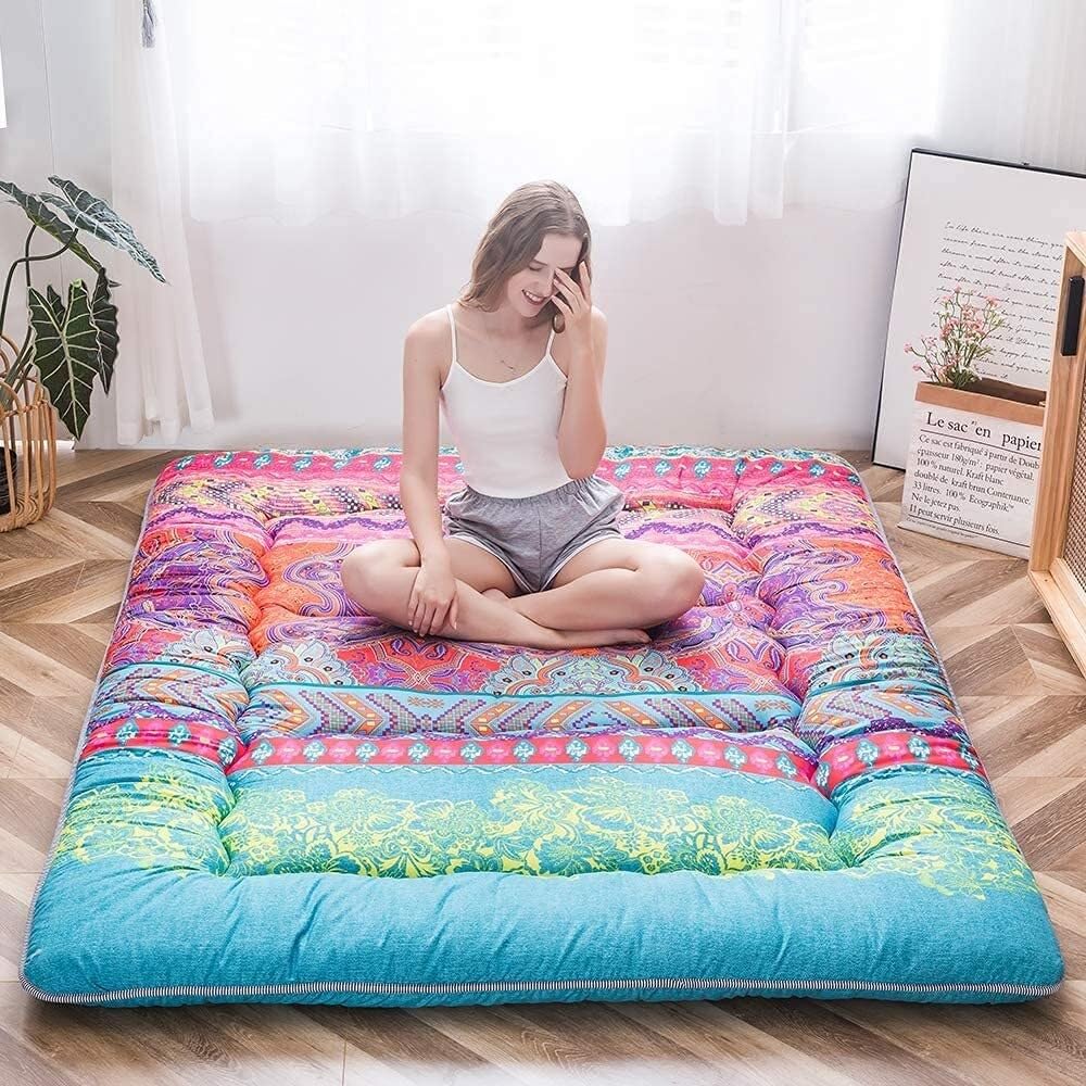 Materassino pieghevole pieghevole in stile giapponese per adulti, design country, ideale per campeggio, reclinabile e divano letto