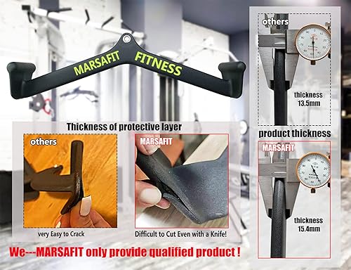 Vista 38 de Gimnasio en casa, fitness, remo, barra en V, polea en V, accesorio para máquina de cable, barra de bíceps, tríceps lat, barra de tracción trasera