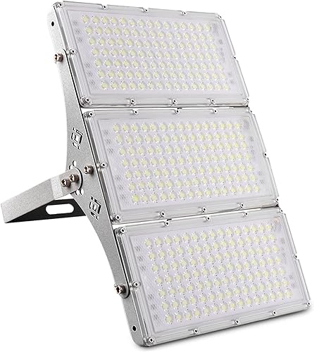 Papasbox Luz de inundación LED de 300 W para exteriores, 24000 LM, 6000 K luz blanca diurna, IP65 impermeable, luz de seguridad al aire libre para