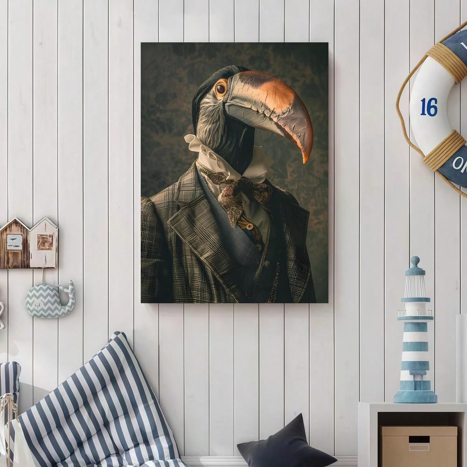 TZKBDMA Poster Print Wall Art Gothic Toucan Painting Retro For Living Room(70x90cm/Without frame)